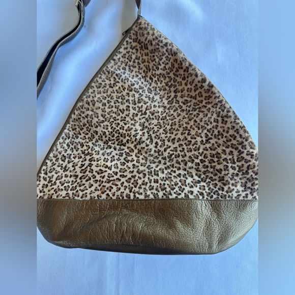 Vintage Xavier Danaud Leopard Faux Fur Leather Sling Bag Made in France - Picture 2 of 11